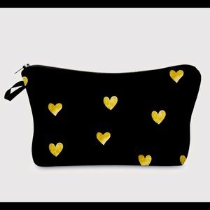 Gold Hearts Make-Up Bag